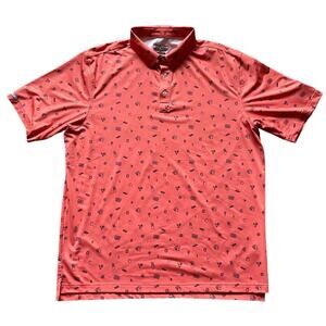 Straight Down Polo Shirt Mens/Teen Coral Size XL Golf Palmetto Dunes Hilton Head